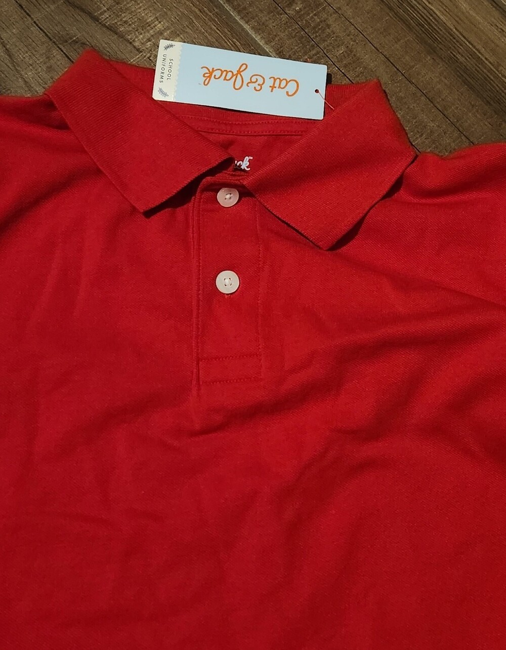 2 Shirts... Childrens Place Baseball And Cat & Jack Bright Red Boys Polo Shirt